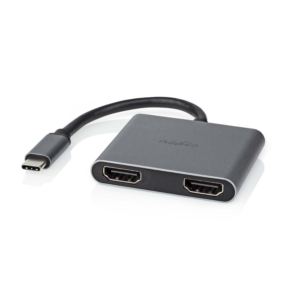Nedis USB-C naar 2x HDMI 4K 30Hz adapter / zwart - 0,10 meter - Afbeelding 2