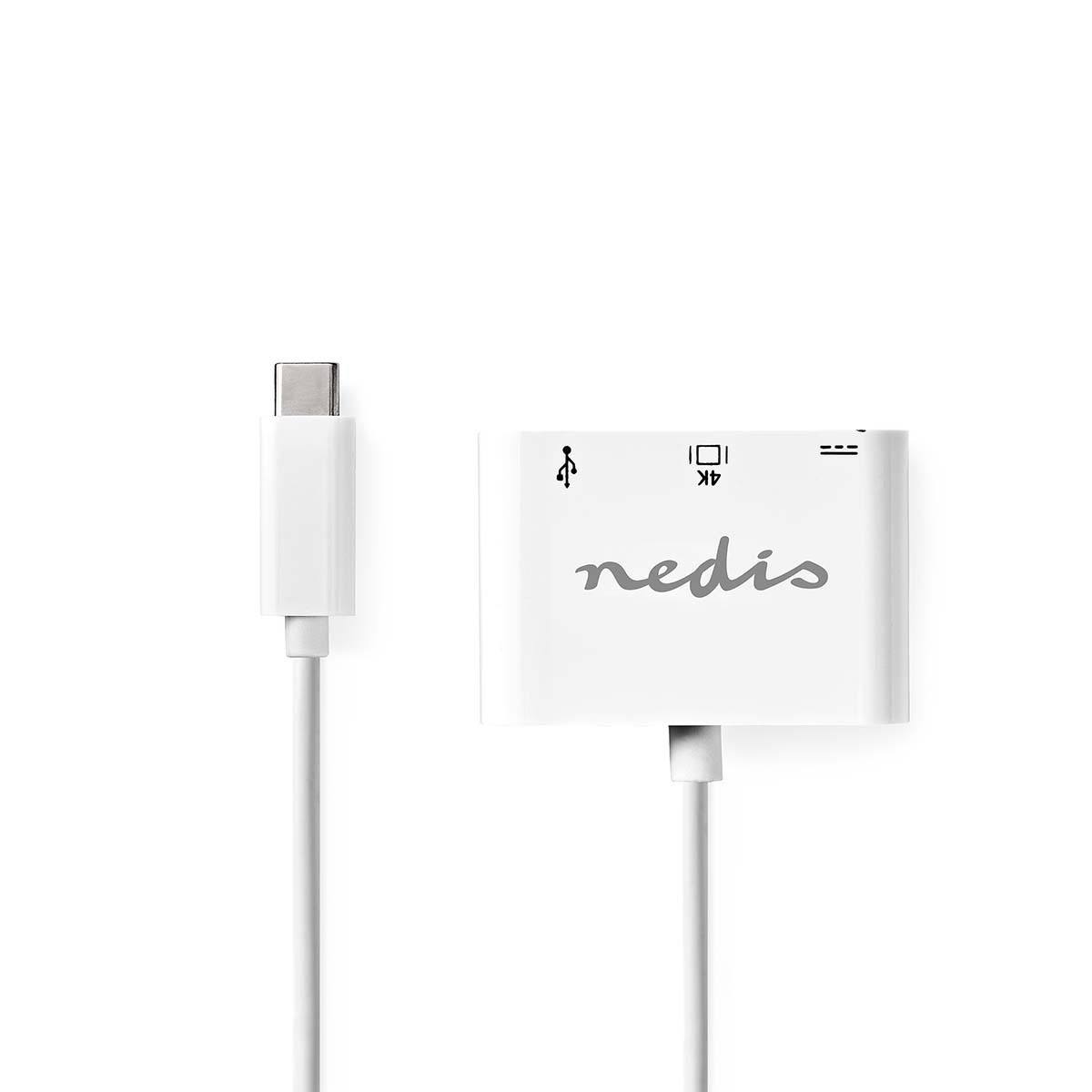 Nedis USB-C naar HDMI 4K 30Hz, USB-A en USB-C PD 60W adapter / wit - 0,20 meter - Afbeelding 2