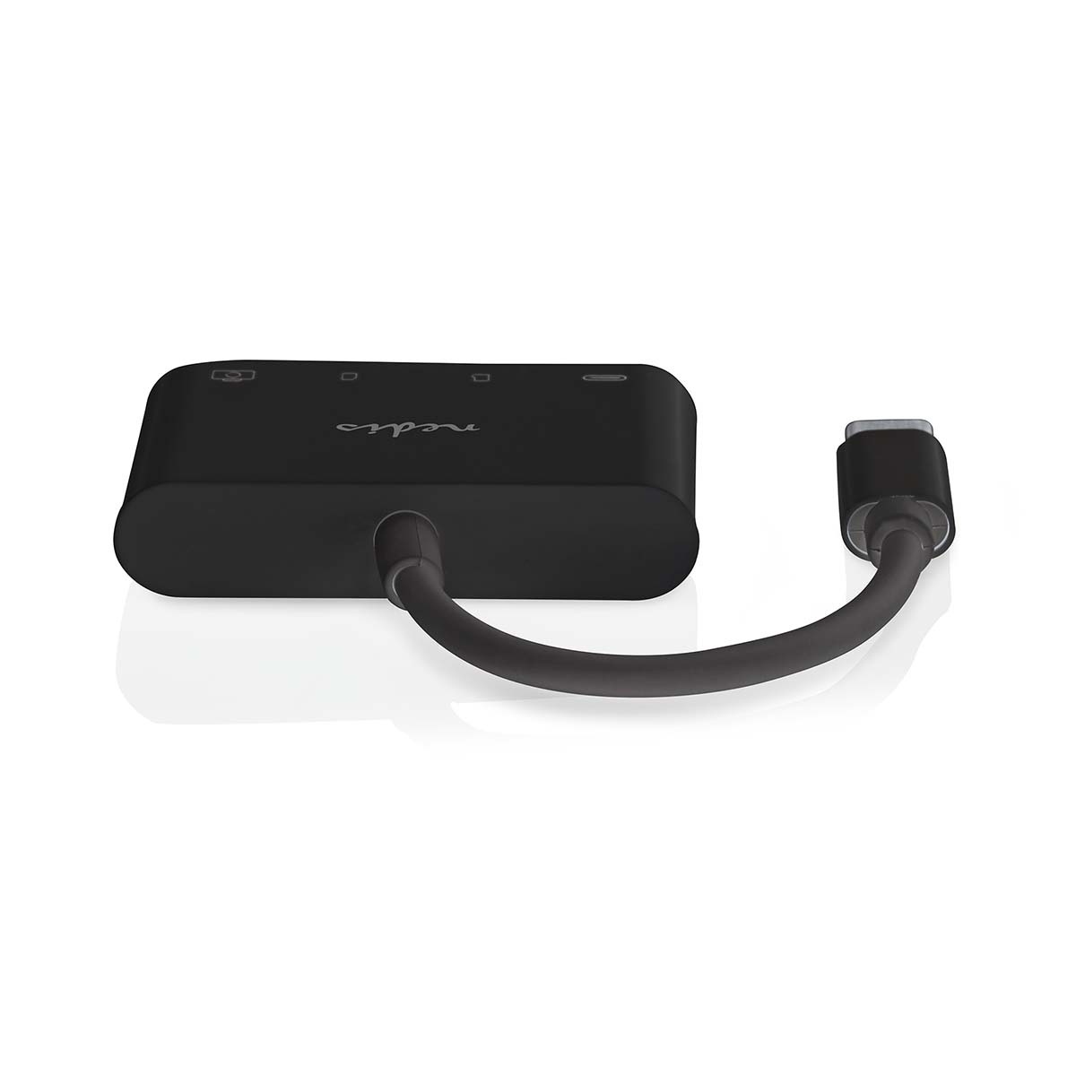 Nedis USB-C hub met 1x USB-A, 1x USB-C en kaartlezer - busgevoed - USB2.0 / zwart - 0,10 meter - Afbeelding 3