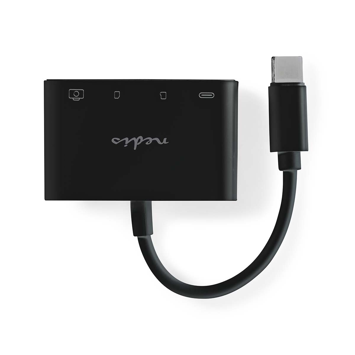 Nedis USB-C hub met 1x USB-A, 1x USB-C en kaartlezer - busgevoed - USB2.0 / zwart - 0,10 meter - Afbeelding 4