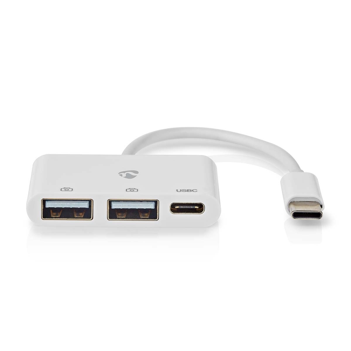 Nedis USB-C hub met 2x USB-A en 1x USB-C - busgevoed - USB2.0 / wit - 0,10 meter - Afbeelding 2