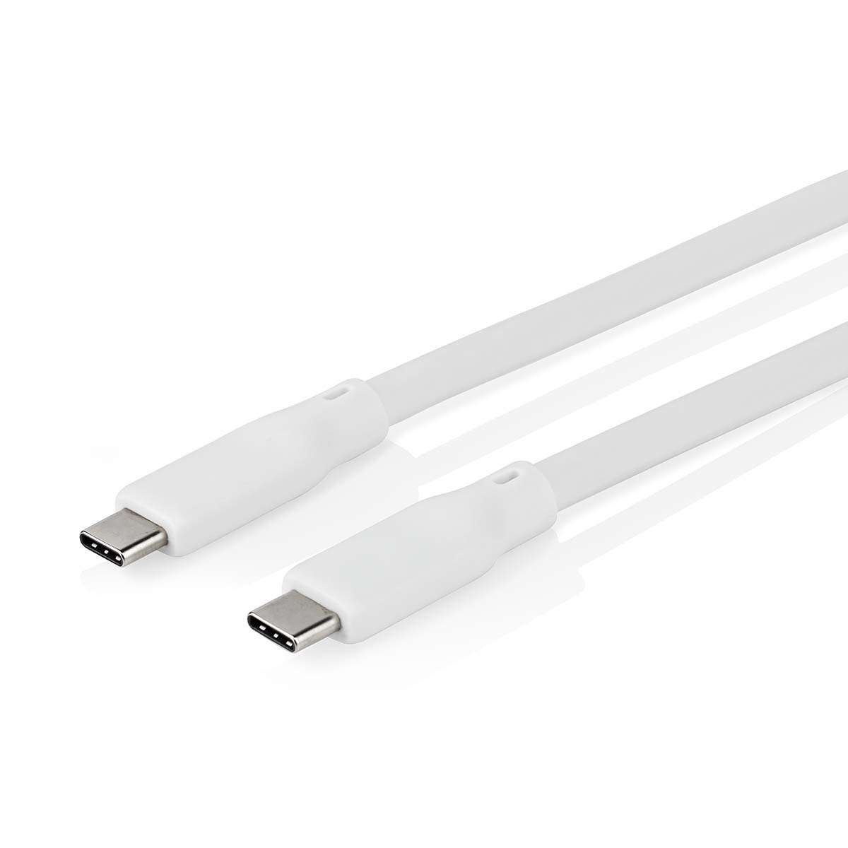 Nedis USB-C naar USB-C siliconen kabel - USB3.2 (20 Gbit/s) - PD 240W - 4K 60Hz / wit - 1 meter - Afbeelding 3
