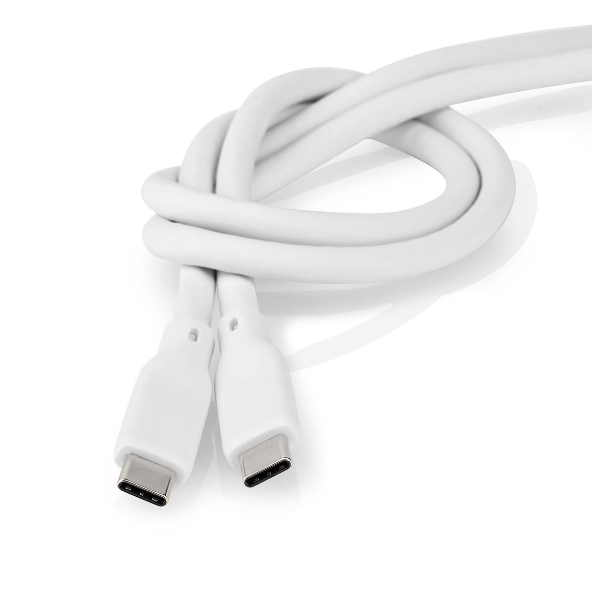 Nedis USB-C naar USB-C siliconen kabel - USB3.2 (20 Gbit/s) - PD 240W - 4K 60Hz / wit - 1 meter - Afbeelding 5