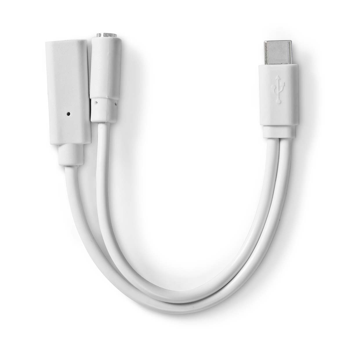 Nedis USB-C naar 3,5mm Jack en USB-C 10W adapter | actief | wit | 0,10 meter - Afbeelding 3